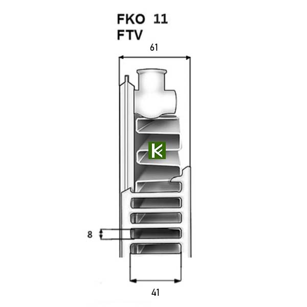 Радиатор Kermi FTV 11 тип, высота 400 мм, нижнее подключение справа (радиаторы отопления Керми)