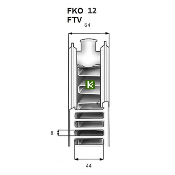 Радиатор Kermi FTV 12 тип, высота 500 мм, нижнее подключение слева (радиаторы отопления Керми)