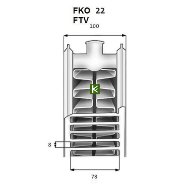 Радиатор Kermi FTV 22 тип, высота 300 мм, нижнее подключение справа (радиаторы отопления Керми)