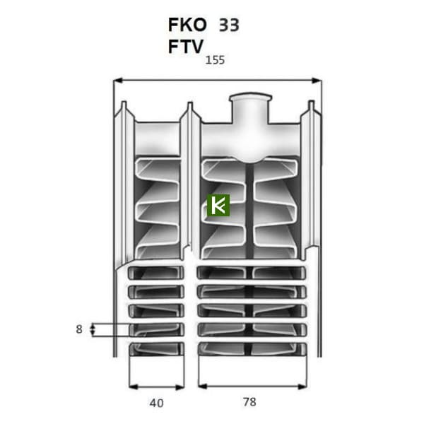 Радиатор Kermi FTV 33 тип, высота 600 мм, нижнее подключение слева (радиаторы отопления Керми)