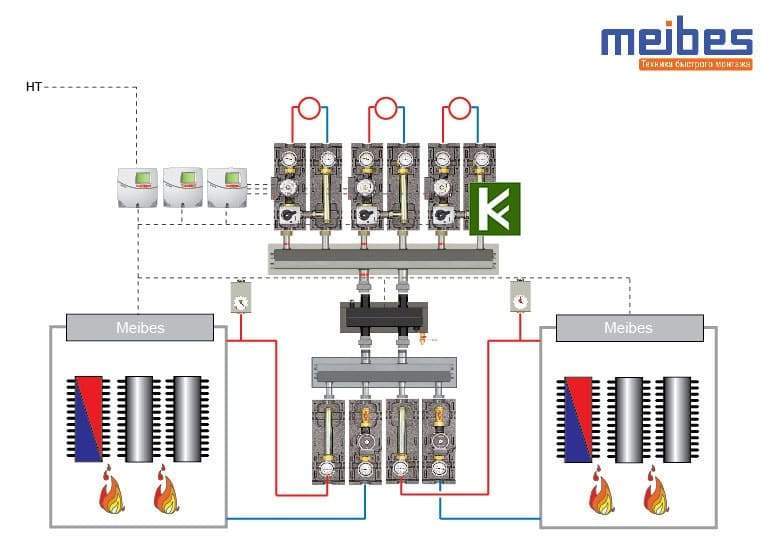 Принципиальные схемы отопления от Meibes me (Майбес, Мейбес, Майбис, Мейбис), система отопления частного дома, схема