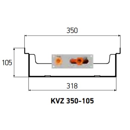 Внутрипольный конвектор Techno Usual KVZ 350-105