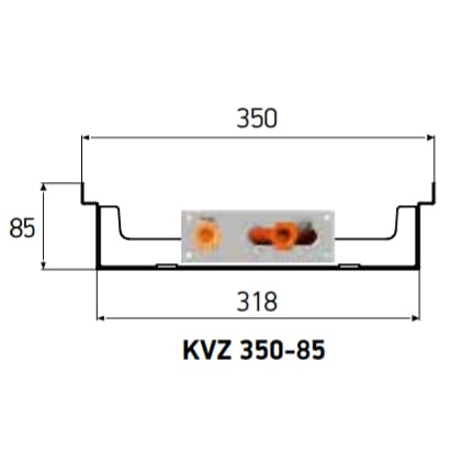 Внутрипольный конвектор Techno Usual KVZ 350-85
