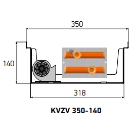 Внутрипольный конвектор Techno Vent KVZV 350-140
