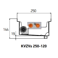 Внутрипольный конвектор Techno WD KVZVs 250-120
