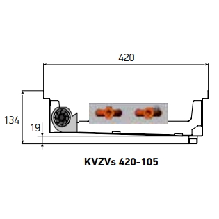 Внутрипольный конвектор Techno WD KVZVs 420-105