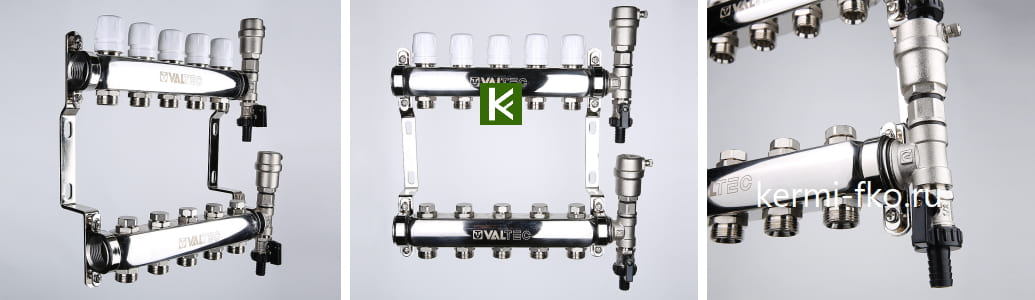 Коллекторы Valtec VTc.588.EMNX с клапанами