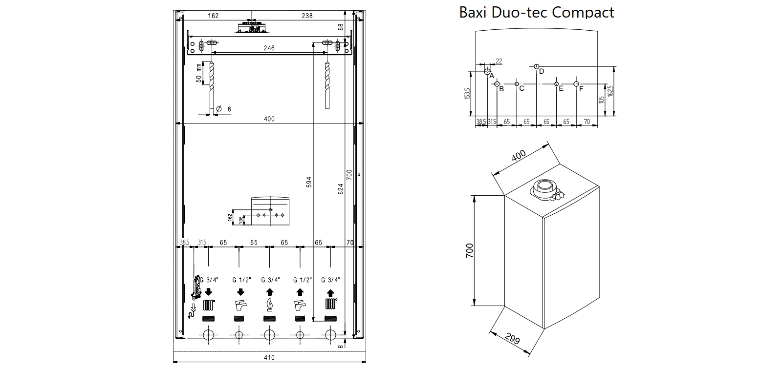 поключение котла Baxi Duo-tec Compact