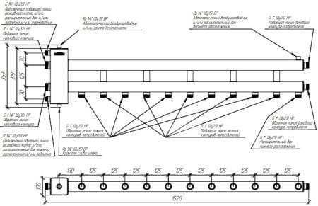 коллекторы с гидрострелкой gidruss, балансировочные коллекторы гидрусс, гребенки отопления gidruss BM-100 коллектор