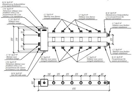 коллекторы с гидрострелкой gidruss, балансировочные коллекторы гидрусс, гребенки отопления gidruss BM-100 коллектор