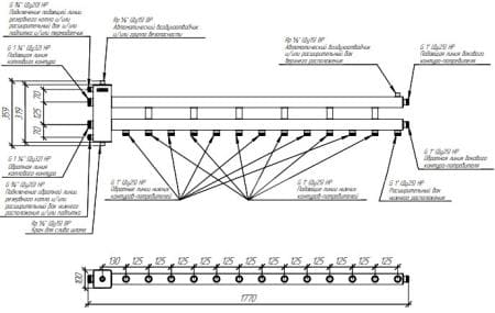 коллекторы с гидрострелкой gidruss, балансировочные коллекторы гидрусс, гребенки отопления gidruss BM-100 коллектор