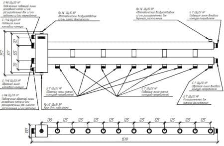 коллекторы с гидрострелкой gidruss, балансировочные коллекторы гидрусс, гребенки отопления gidruss BMSS-100 коллектор