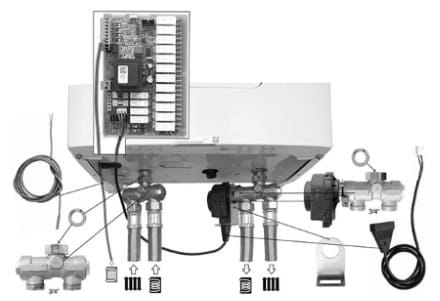 Комплект 3-ходового клапана FUGAS для котла Protherm СКАТ v14, электрические котлы Протерм Скат, Protherm электрокотел протерм