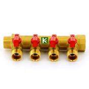 Коллектор на 4 выхода для труб отопления и водоснабжения Tiemme 1820020