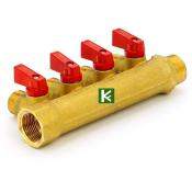 Коллектор на 4 выхода для труб отопления и водоснабжения Tiemme 1820020