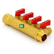 Коллектор на 4 выхода для труб отопления и водоснабжения Tiemme 1820020