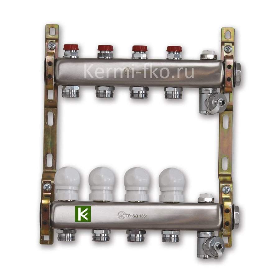 Коллектор Te-sa для радиаторов с вентилями 220A2-06-04D