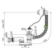 Слив-перелив Alcaplast A504CKM AG210135160 Алкапласт
