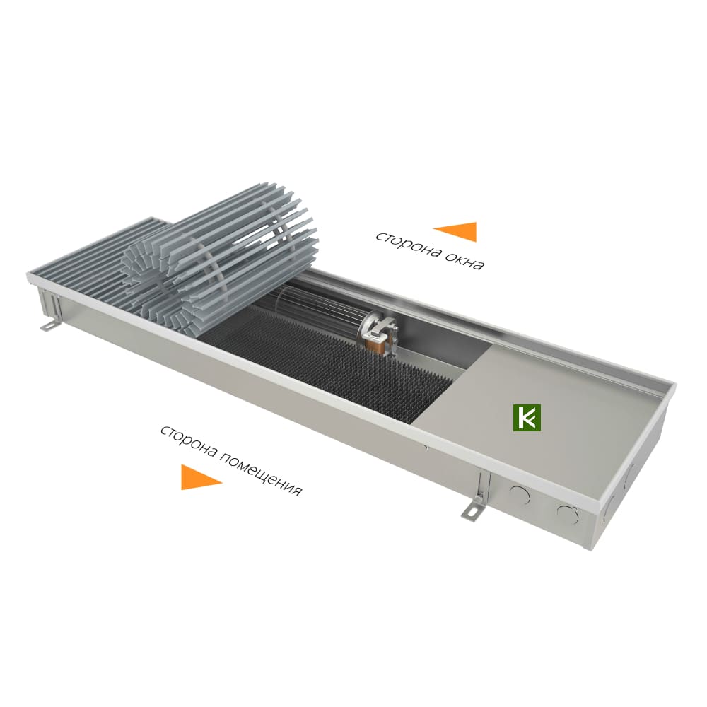 Внутрипольный конвектор Eva KB 303-65-2750 с принудительной конвекцией (конвекторы Ева)