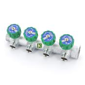 Коллектор для воды с вентилями FAR FK 3824 3412 4 выхода