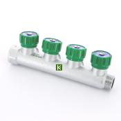 Коллектор для воды с вентилями FAR FK 3824 3412 4 выхода