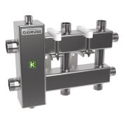 Коллектор с гидрострелкой Gidruss BMSS-60-3DU на 3 контура (гребенка с гидравлическим разделителем)