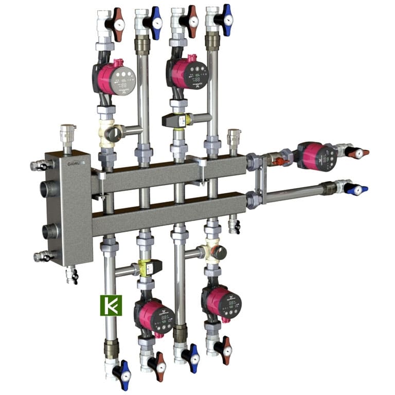 Подключение гидрострелки отопления с коллектором Коллектор с гидрострелкой Gidruss BM-100-5DU на 5 контуров - купить коллекторы о