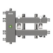 Коллектор с гидрострелкой Gidruss BMSS-100-3DU на 3 контура (гребенка с гидравлическим разделителем)