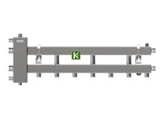 Коллектор с гидрострелкой Gidruss BMSS-100-4D на 4 контура (гребенка с гидравлическим разделителем)