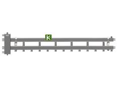 Коллектор с гидрострелкой Gidruss BMSS-100-7D на 7 контуров (гребенка с гидравлическим разделителем)