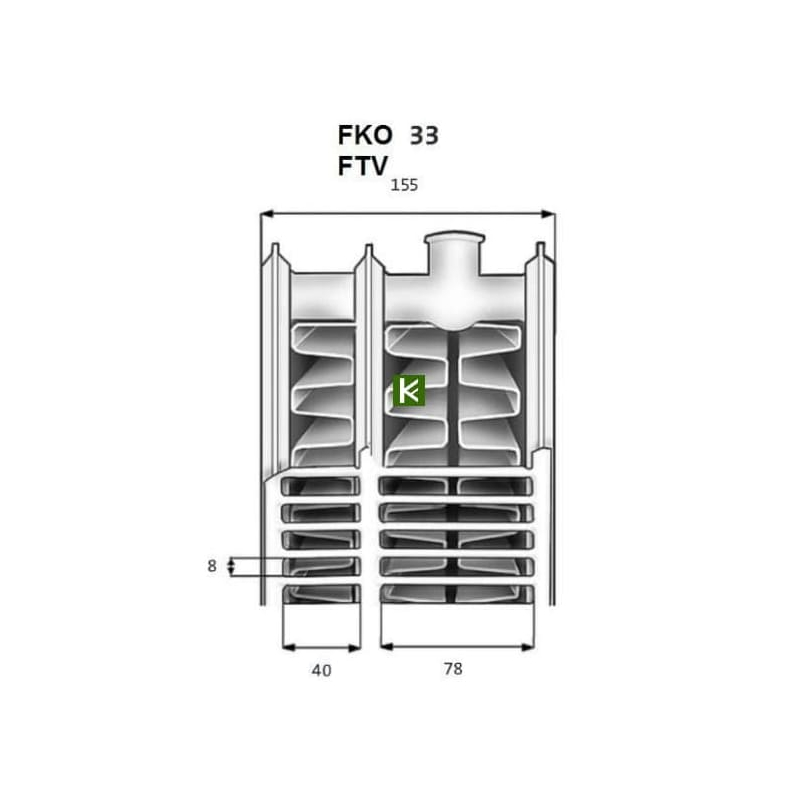 Радиатор Kermi FK0 33 тип, высота 900 мм, боковое подключение (радиаторы отопления Керми)