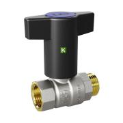 Кран шаровой LD Pride 1/2" НР/ВР с пластиковой T-ручкой, синяя вставка (LD 47.342.15 B)