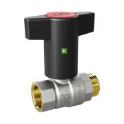 Кран шаровой LD Pride 3/4" НР/ВР с пластиковой T-ручкой, красная вставка (LD 47.342.20)