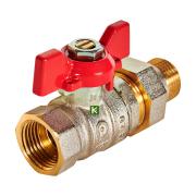 RBV-0005-2510215 ROMMER Кран шаровой с американкой, ВР/НР, ручка бабочка 1/2"