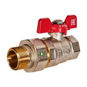 RBV-0005-2510220 ROMMER Кран шаровой с американкой, ВР/НР, ручка бабочка 3/4"