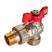 RBV-0006-2610215 ROMMER Кран шаровой угловой с американкой, ВР/НР, ручка бабочка 1/2"