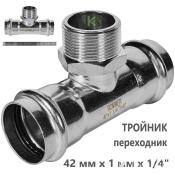 RSS-0016-042114 Rommer Тройник НР нержавейка пресс Роммер