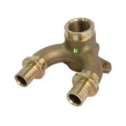 Проточный настенный угольник STOUT 16x1/2 бронзовый для труб из сшитого полиэтилена